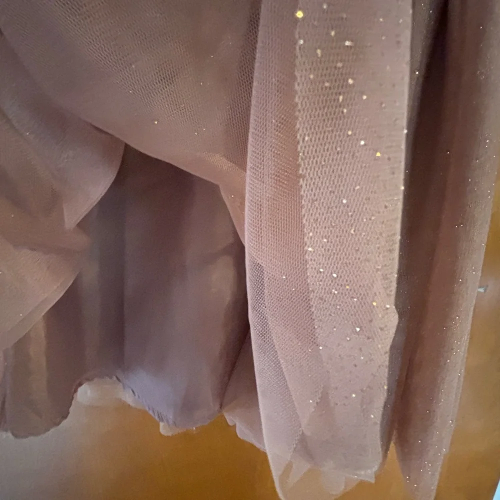 H&M Shimmering Champagne Brown Kids Dress with Star Charm